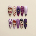 Whimsical Purple Doll Press On Nails