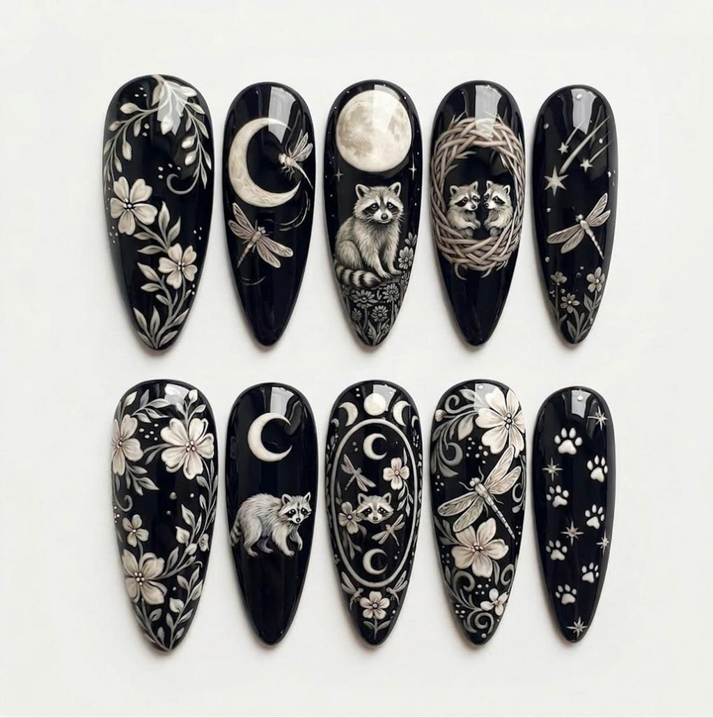 Gothic Raccoon Press On Nails
