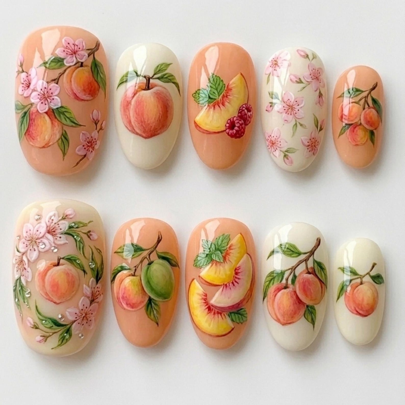 Peach Blossom Press On Nails