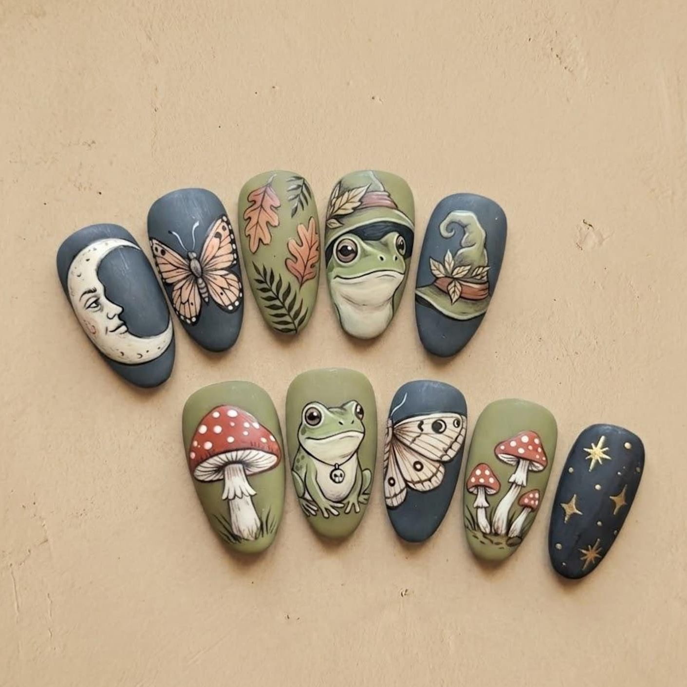 Enchanted Forest Frog Nails