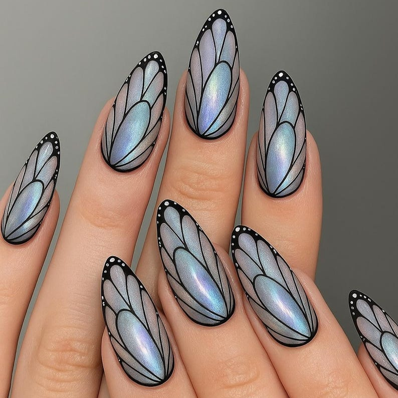 Elegant Monarch Butterfly Press On Nails