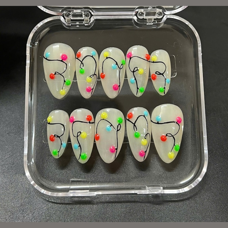 Christmas Light Glow In The Dark Nails