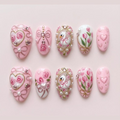 Valentine Pink Swan Press On Nails