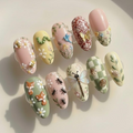Whimsical Cottage Garden Dragonfly Press On Nails