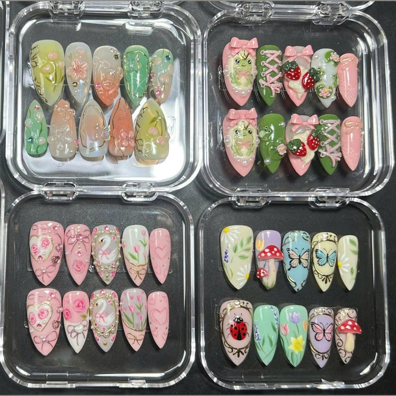Fairy Frog Princess Strawberries Nails