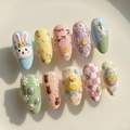 Aesthetic Pastel Bunny Easter Nails