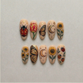 Ladybug Sunflower Butterfly Nails