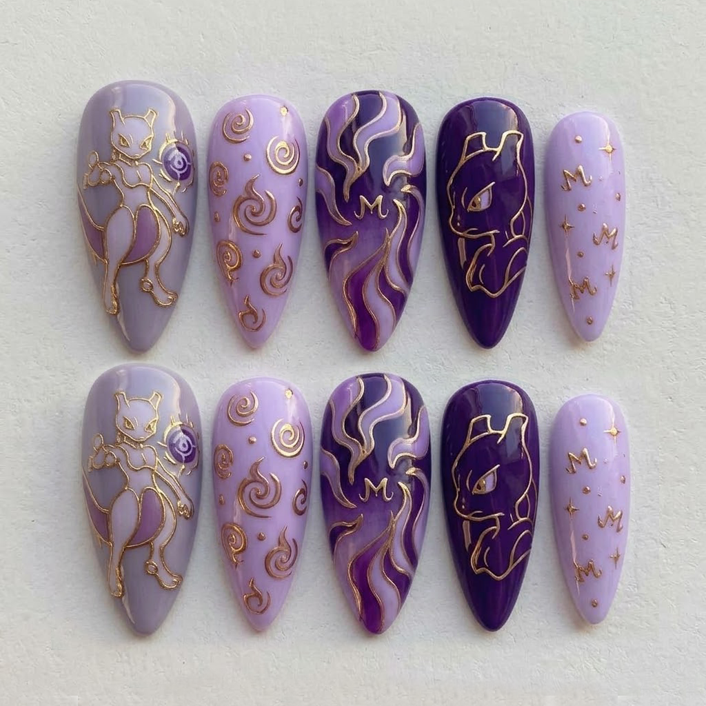 Purple Psychic Legend Press On Nails