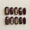 Crimson Christmas Ragdoll Press On Nails