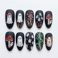 Midnight Ghost Mushroom Forest Nail Set