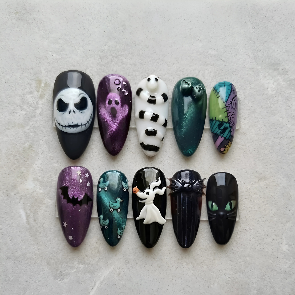 Spooky Haunted Nightmare Press On Nails