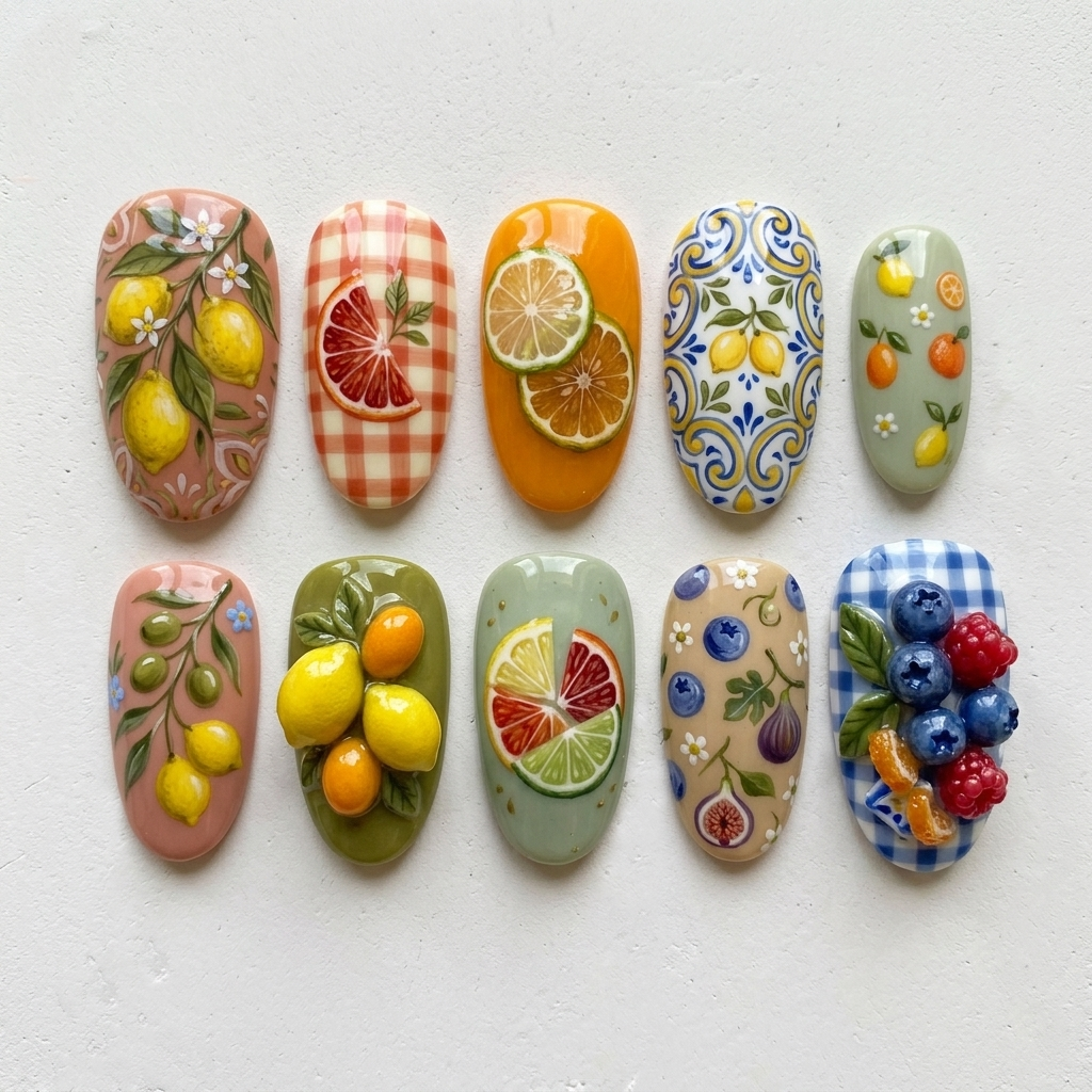 Fruit Mediterranean Press On Nails