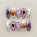 Spooky Pastel Ghost Halloween Press On Nails