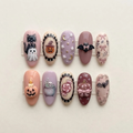 Pastel Gothic Candy Halloween Nails