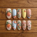 Peach Blossom Garden Nail Set