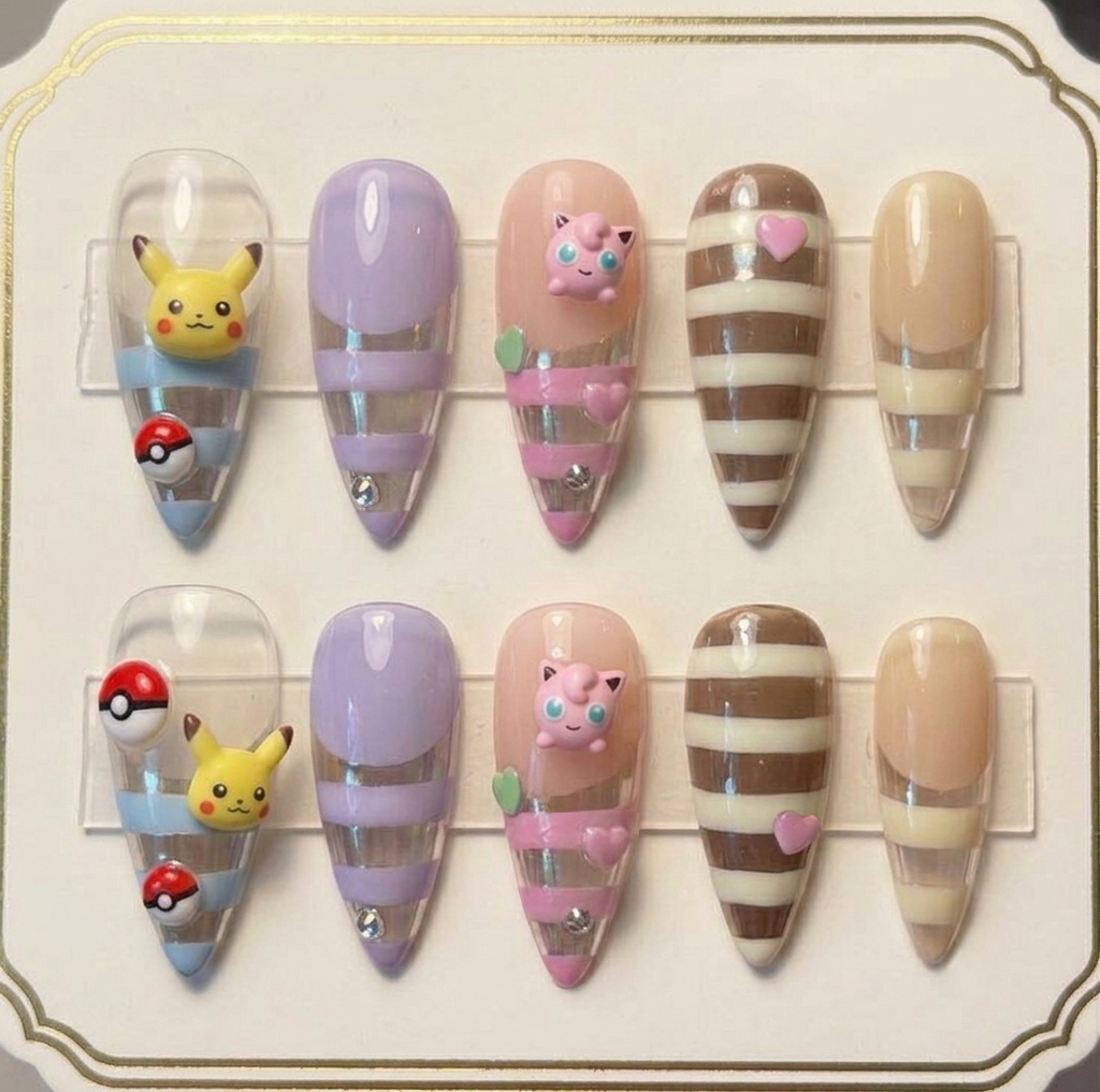 Sweet Jiggly Pika Nail Set