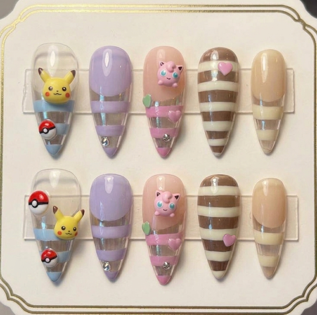 Sweet Jiggly Pika Nail Set
