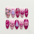 Sugarplum Pink Christmas Press On Nails