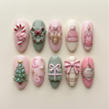 Patel Mistletoe Blush Christmas Nails