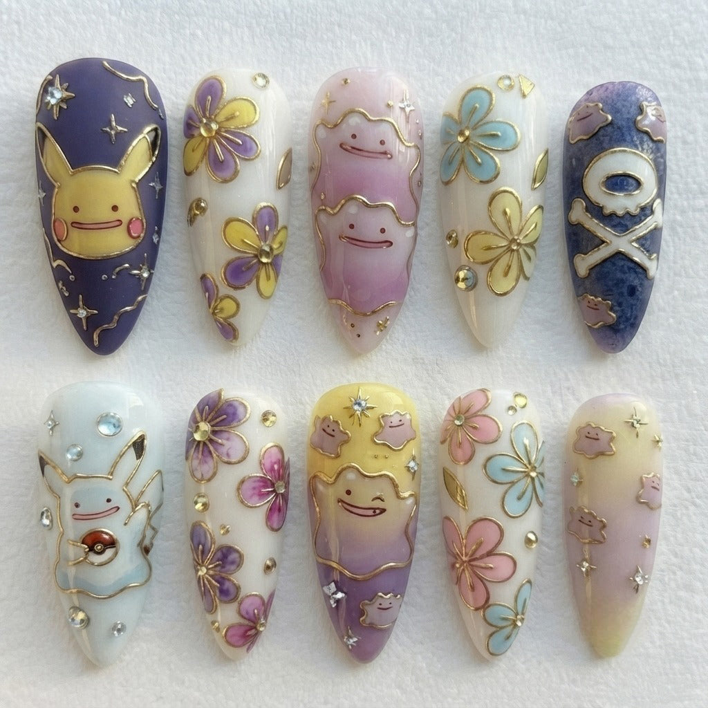 Pastel Dito Monster Blossom Nails