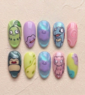 Cute Goofy Eyes Pocket Monster Nails