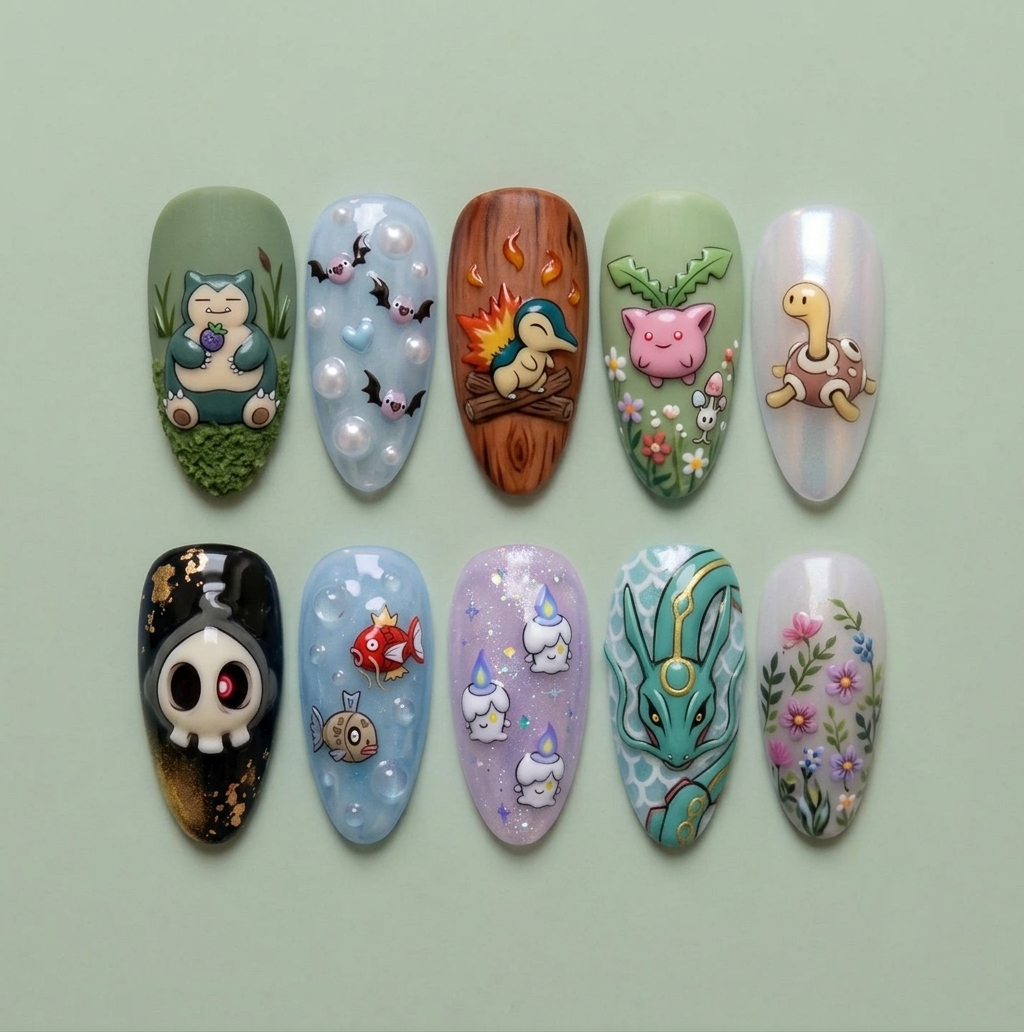 Magical Garden Pocket Monster Nail Set