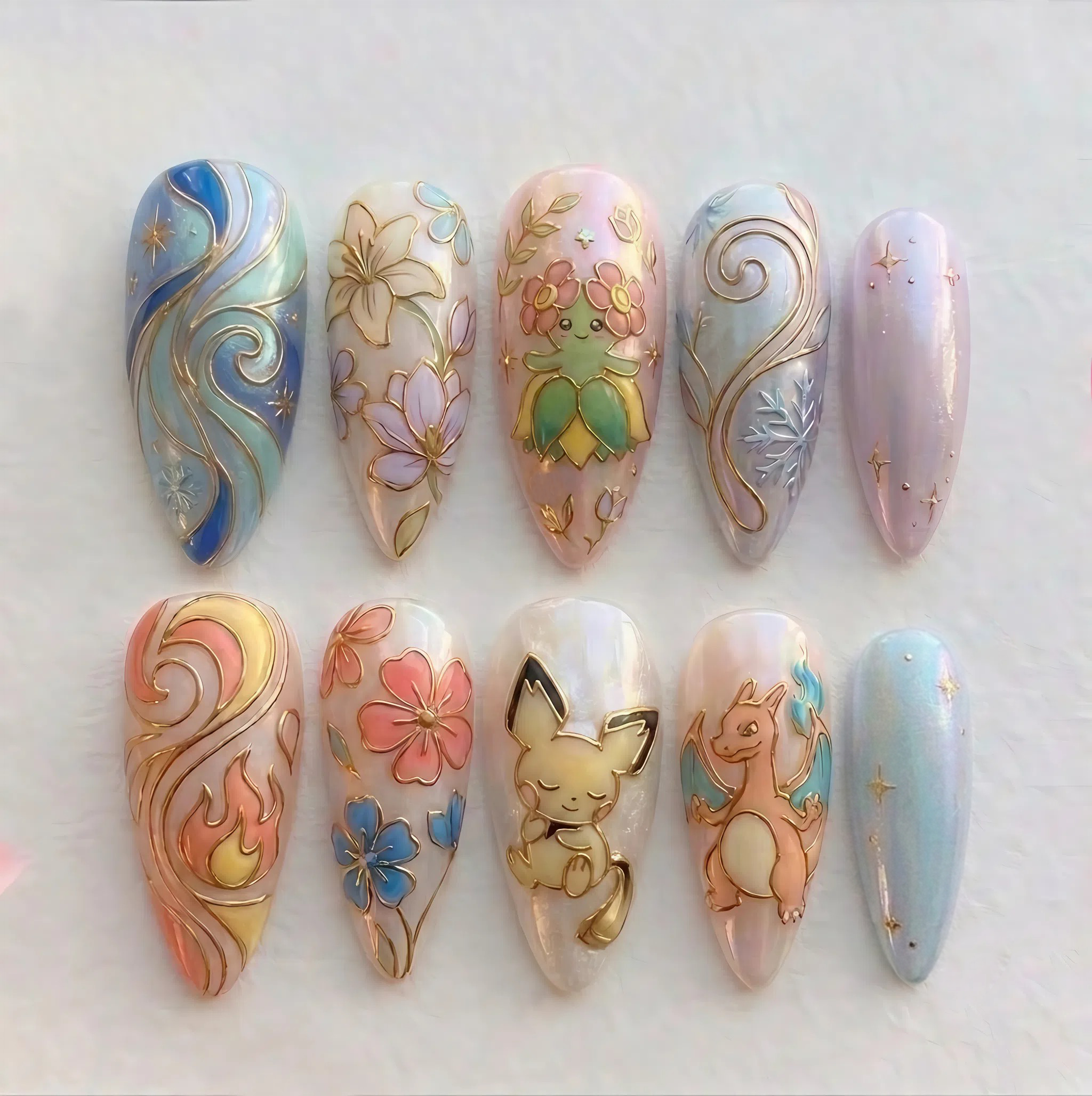 Mystic Garden Pocket Monster Nail Set