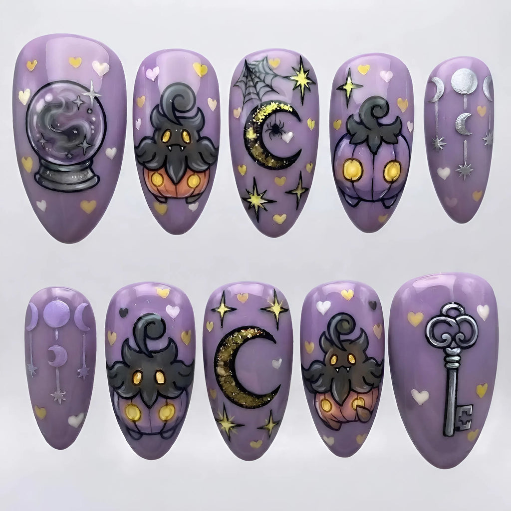Pumpkin Boo Celestial Halloween Nails