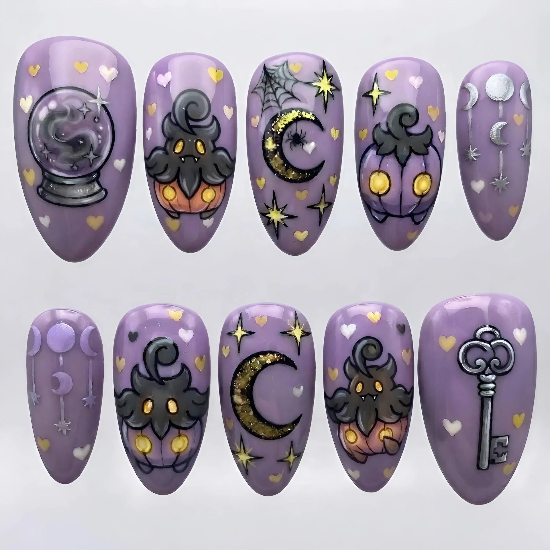 Pumpkin Boo Celestial Halloween Nails