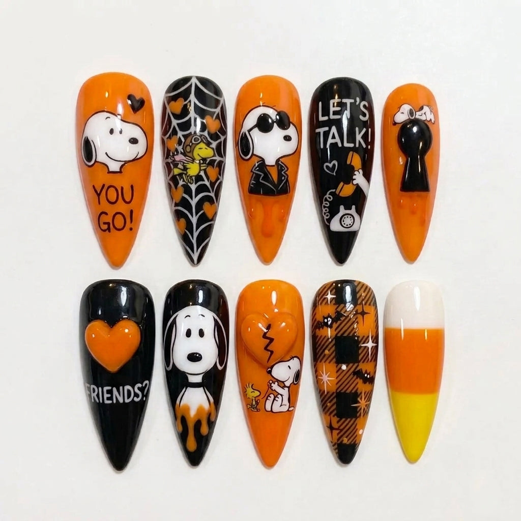 Spooky Puppy Halloween Nails