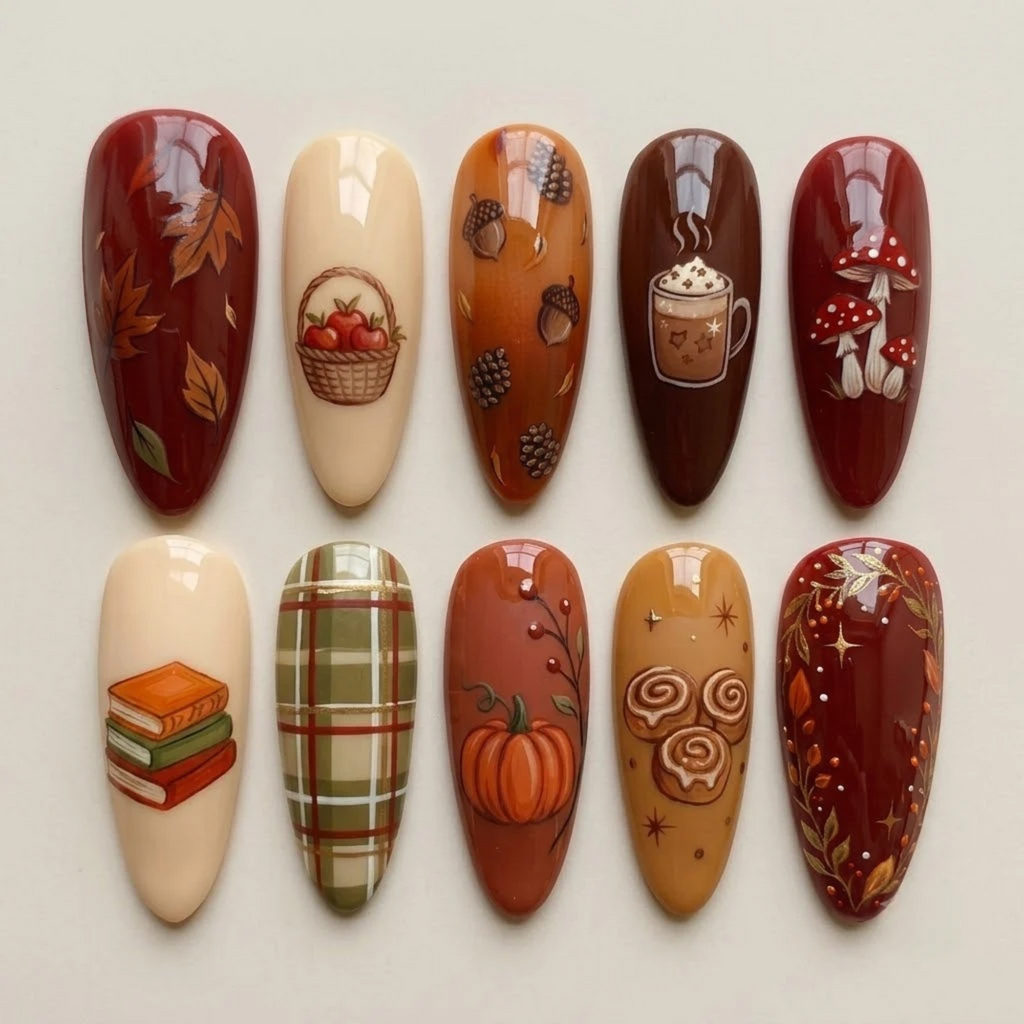 Red Autumn Harvest Nails