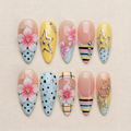 Pastel Star Bloom Press On Nails