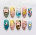Pink Tropical Sea Friends Nails