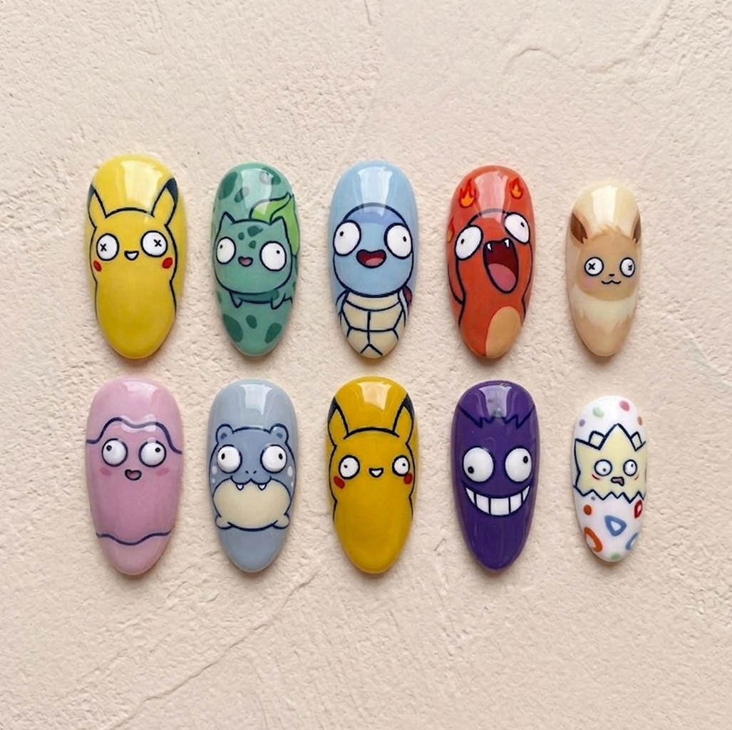 Silly Squad Pocket Monsters Nails
