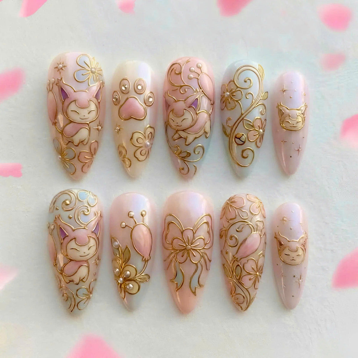 Kawaii Skitty Press On Nail