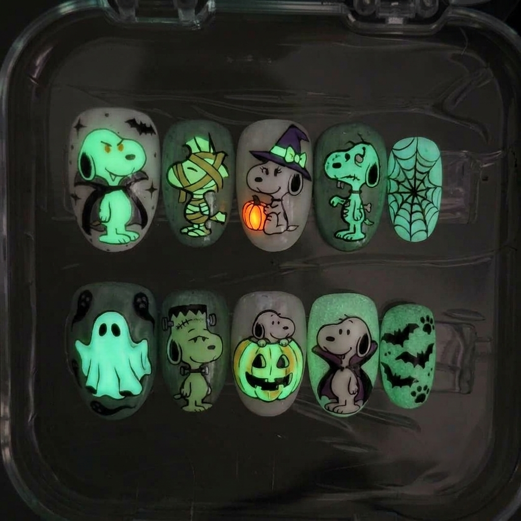 Glow In The Dark Puppy Nails