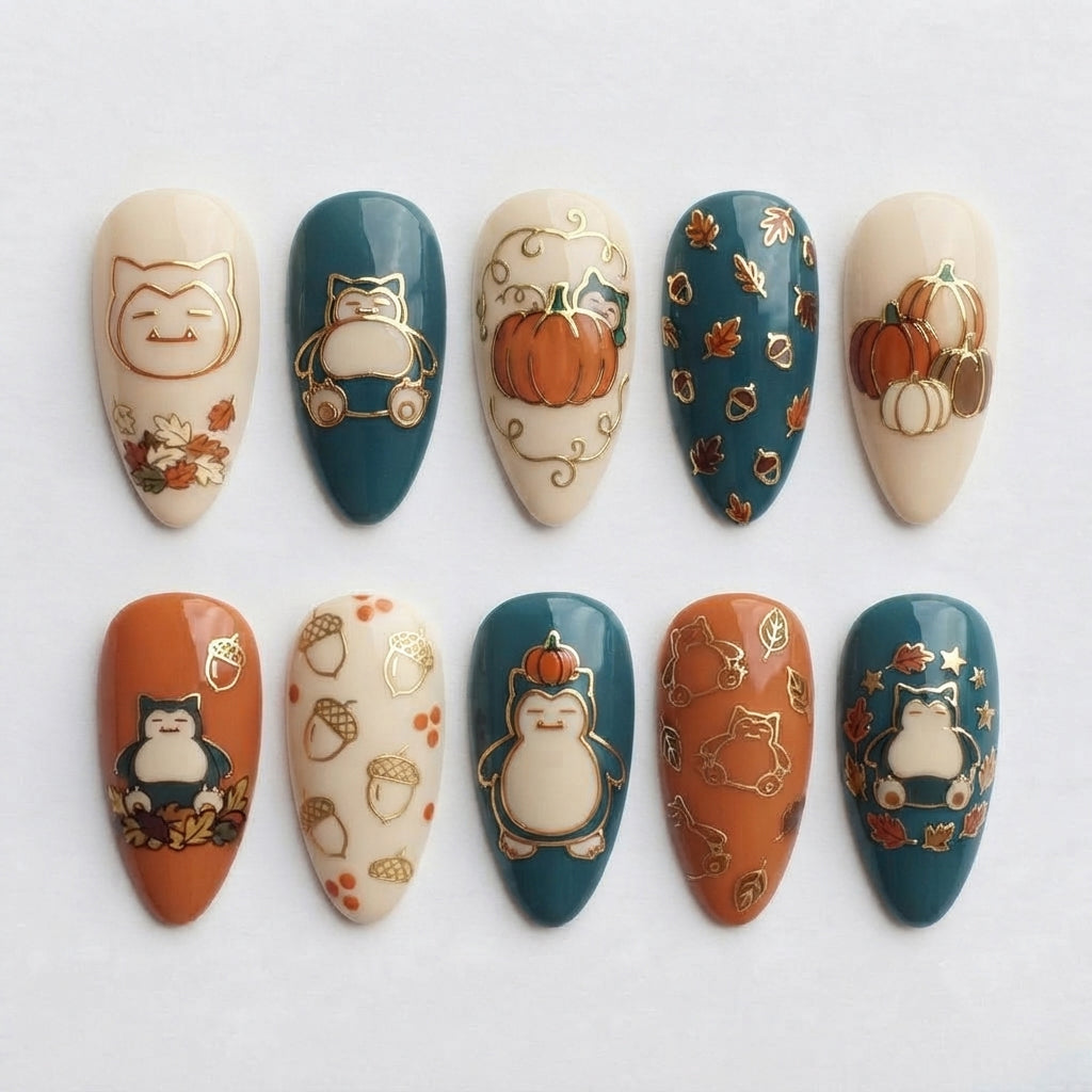 Spooky Sleepy Monster Nails