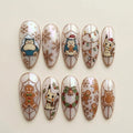 Frosted Gingerbread Snormikyu Nails