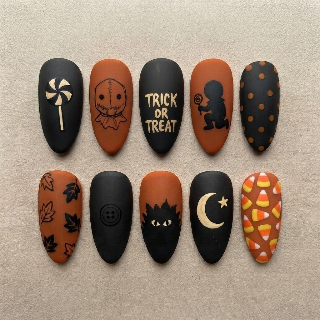 Candy Corn Ghost Trick Nails