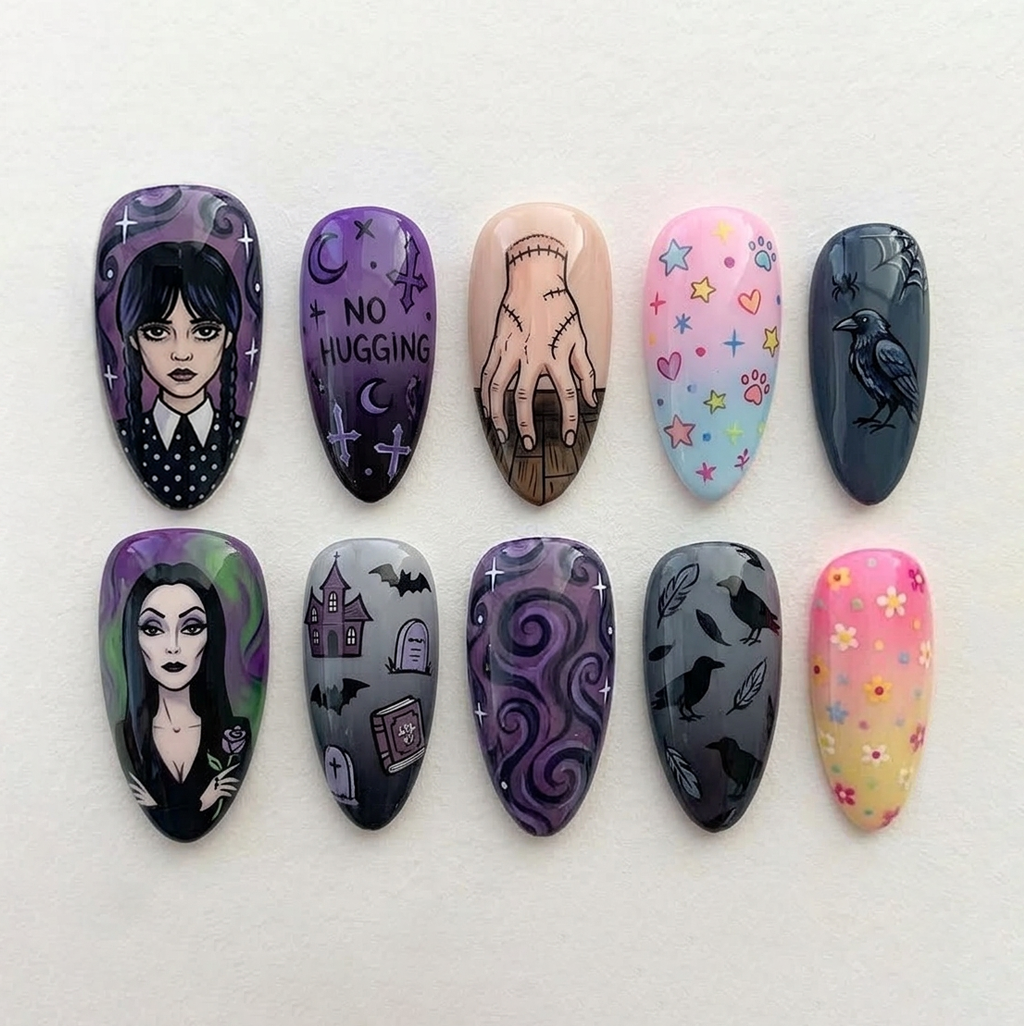 Wednesday Spooky Garden Nail Set