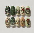 Cozy Forest Spirit Christmas Nails