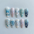 Ice Blue Winter Fantasy Nails