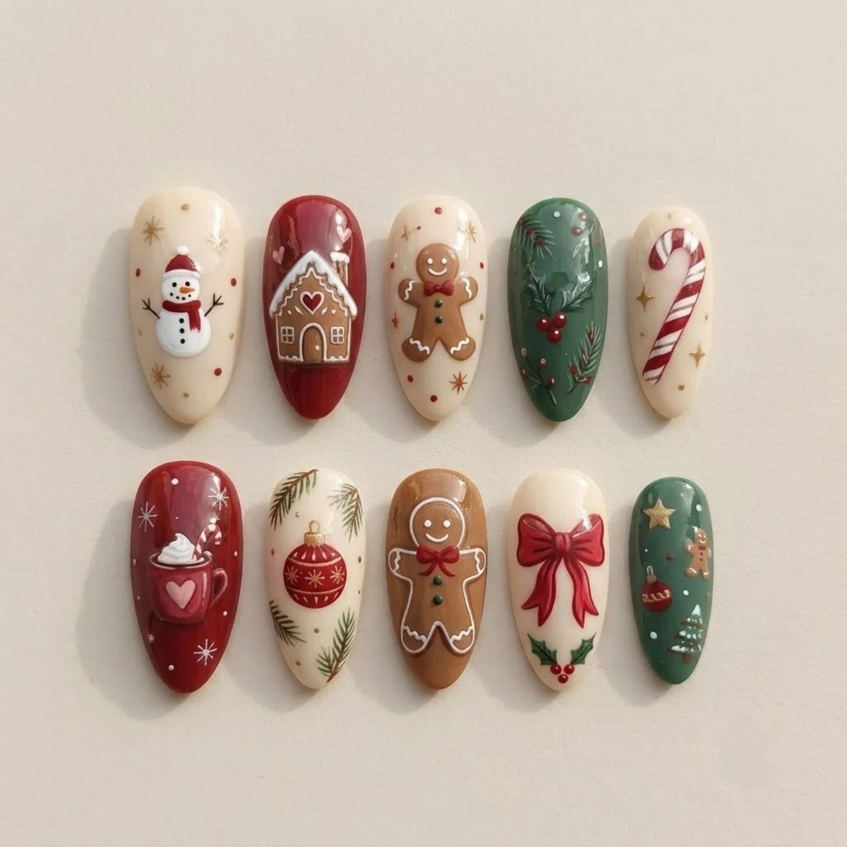 Holly Jolly Sweets Christmas Nails