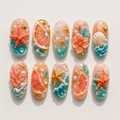 Mermaid Citrus Paradise Press On Nails