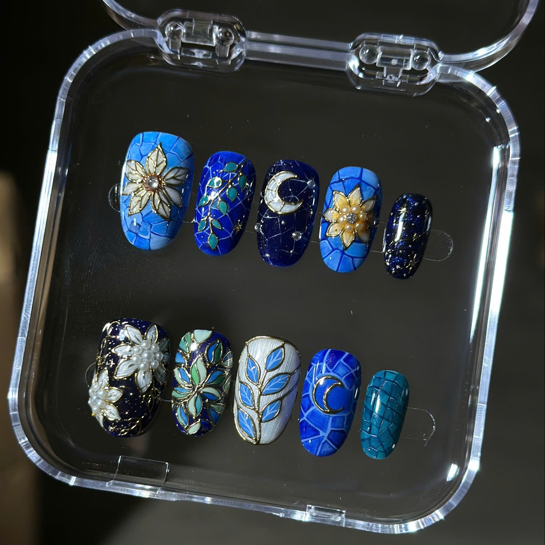 Stained Glass Floral Nails