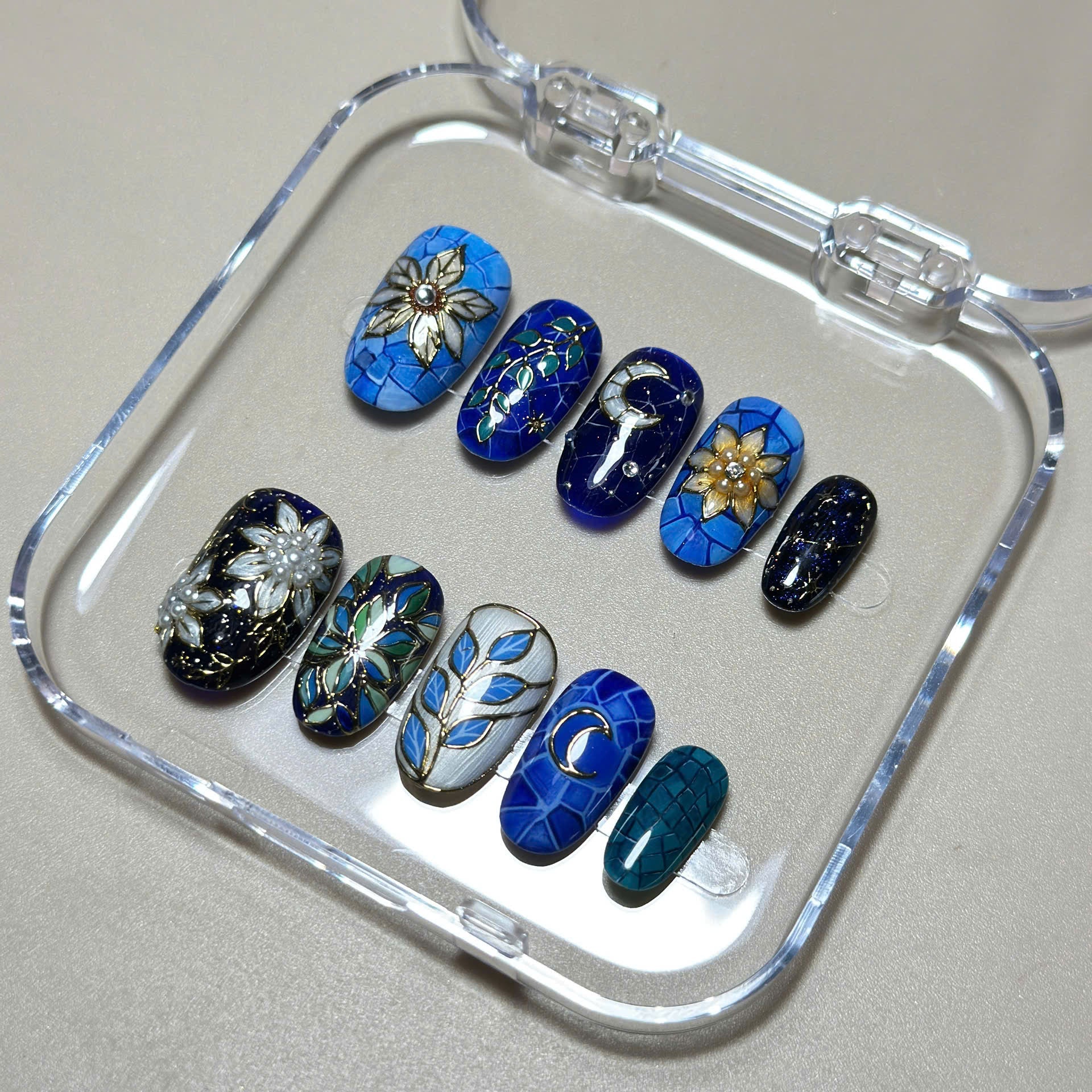 Stained Glass Floral Nails